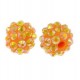 Resin rhinestone shamballa bead 10x12mm Royal orange